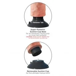 King Cock Gode Ventouse Vibrant Réaliste 23 Cm -Sextoy Soldes king cock gode ventouse vibrant 23cm 04