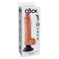 King Cock Gode Ventouse Vibrant Réaliste 25 Cm -Sextoy Soldes king cock gode ventouse vibrant 25cm 06