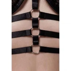 Grey Velvet Ensemble 2 Pièces Harnais Et Dentelle -Sextoy Soldes lingerie harnais dentelle grey velvet 4