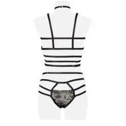 Grey Velvet Ensemble 2 Pièces Harnais Et Dentelle -Sextoy Soldes lingerie harnais dentelle grey velvet 6