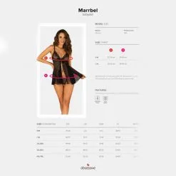 Obsessive Babydoll Marrbel -Sextoy Soldes marrbel babydoll et string noir 7