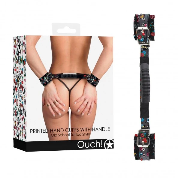 Ouch! Menottes Avec Poignée Tattoo Style 1 Ouch! Menottes Avec Poignée Tattoo Style