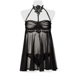 Grey Velvet Négligé N° 20026 -Sextoy Soldes neglige n20026 grey velvet 3