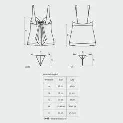 Obsessive Nuisette Ouverte Amanta -Sextoy Soldes nuisette ouverte noir amanta obsessive grille tailles