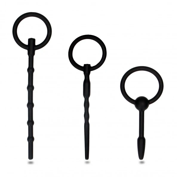 Ouch! Pack 3 Plugs à Urètre Silicone Noir 1 Ouch! Pack 3 Plugs à Urètre Silicone Noir