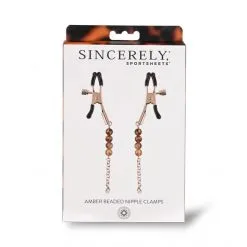 Sportsheets Pinces à Seins Perles Amber -Sextoy Soldes pinces a seins perles amber 04