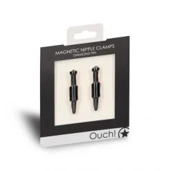 Ouch! Pinces à Tétons Magnétique Diamond Pin -Sextoy Soldes pinces a tetons magnetique diamond pin noir 04