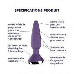 Satisfyer Plug Anal Connecté Plug-ilicious 1 -Sextoy Soldes plug anal vibrant plug ilicious 1 violet 07
