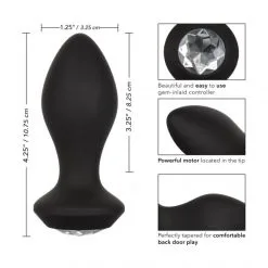 CalExotics Plug Anal Vibrant Crystal Probe Médium/Large -Sextoy Soldes plug anal vibrant crystal probe noir 05