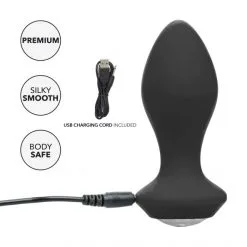 CalExotics Plug Anal Vibrant Crystal Probe Médium/Large -Sextoy Soldes plug anal vibrant crystal probe noir 06