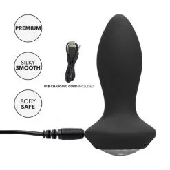 CalExotics Plug Anal Vibrant Crystal Probe Small -Sextoy Soldes plug anal vibrant crystal probe small noir 06