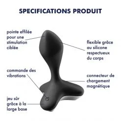 Satisfyer Plug Anal Vibrant Connecté Game Changer -Sextoy Soldes plug anal vibrant game changer noir 08