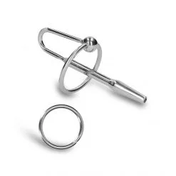 Ouch! Plug Urétral Avec Anneau De Gland Métallique 82 Mm