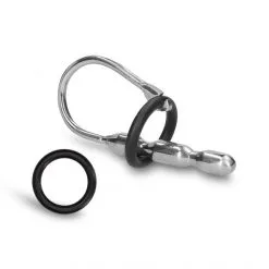 Ouch! Plug Urétral Métallique Anneau De Gland Silicone 90 Mm