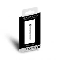 Ouch! Plug Urétral Métallique Creux 4 Olives -Sextoy Soldes plug uretral metallique creux 4 olives 5 mm 03