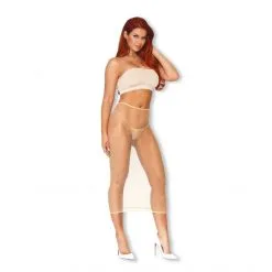 LEG AVENUE Robe Résille Multicouches Cristaux -Sextoy Soldes robe resille multicouches cristaux beige 4