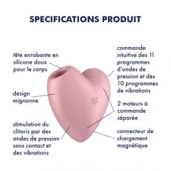 Satisfyer Stimulateur Clitoris Cutie Heart -Sextoy Soldes stimulateur clitoris cutie heart rose 07