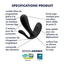 Satisfyer Stimulateur Connecté Top Secret Plus 12 Satisfyer Stimulateur Connecté Top Secret Plus -Sextoy Soldes stimulateur connecte top secret plus noir 06