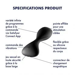 Satisfyer Stimulateur Anal Et Multi-Zones Connecté Trendsetter -Sextoy Soldes stimulateur multi zones connecte trendsetter 08