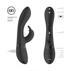 Vive Vibromasseur Rabbit Cato -Sextoy Soldes stimulateur rabbit cato noir 08