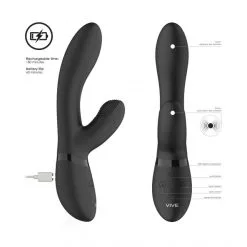 Vive Vibromasseur Rabbit Kyra -Sextoy Soldes stimulateur rabbit kyra noir 08