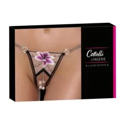 Cottelli Collection String Ouvert Fleur Et Perles -Sextoy Soldes string ouvert fleur et perles cottelli lingerie 06