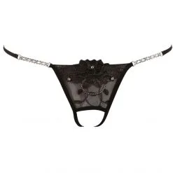 Cottelli Collection String Strass Et Broderie Rose -Sextoy Soldes string ouvert noir cottelli collection strass broderie rose 3