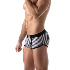TOF Paris Boxer Stripes Push-Up Bottomless 11 TOF Paris Boxer Stripes Push-Up Bottomless -Sextoy Soldes trunks stripes pushup bottomless noir 05