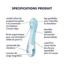 Satisfyer Vibromasseur Gonflable Connecté Air Pump Vibrator 5 -Sextoy Soldes vibromasseur gonflable air pump vibrator 5 07