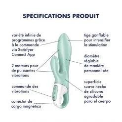 Satisfyer Vibromasseur Gonflable Connecté Rabbit Air Pump Bunny 5 15 Satisfyer Vibromasseur Gonflable Connecté Rabbit Air Pump Bunny 5 -Sextoy Soldes vibromasseur gonflable rabbit air pump bunny 5 07