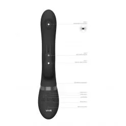 Vive Vibromasseur Rabbit & Anal Rini -Sextoy Soldes vibromasseur rabbit anal rini noir 06