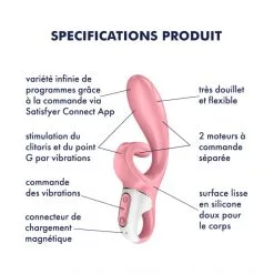 Satisfyer Vibromasseur Rabbit Connecté Hug Me -Sextoy Soldes vibromasseur rabbit connecte hug me 07