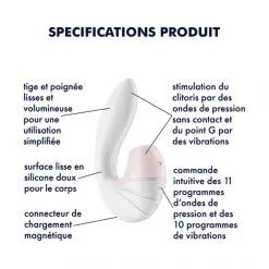 Satisfyer Stimulateur Clitoris Et Point-G Supernova -Sextoy Soldes vibromasseur supernova blanc 09